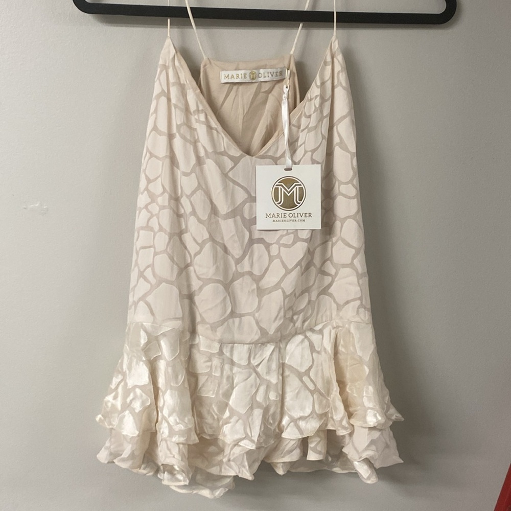 NWT MARIE OLIVER LIZA TOP IN BURNOUT SIZE LARGE PEPLUM STYLE RACER BACK TANK TOP